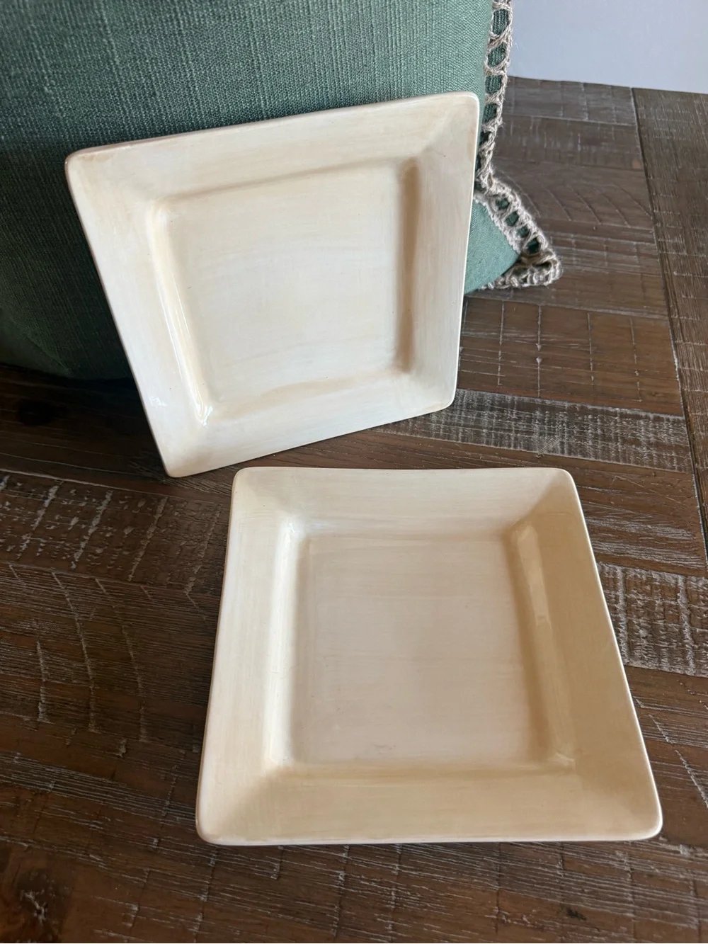 Pier 1 Imports Essential Colours Ivory Square Salad Plates - Set of 2 [2]